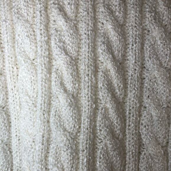 Karen Scott White Cable Knit Mock-Neck Sweater - Picture 5 of 6